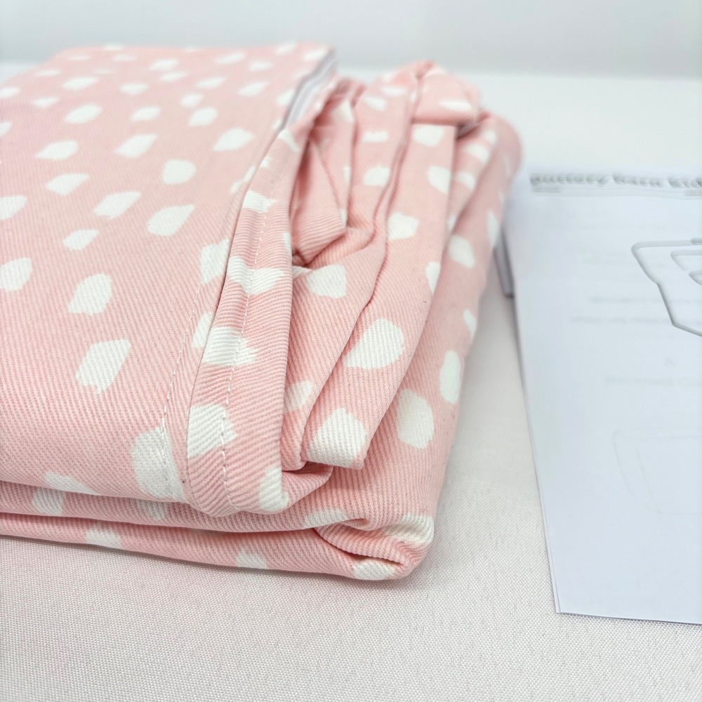 Pottery Barn Kids Pink White Dot Square Arm Anywhere Chair Slipcover New